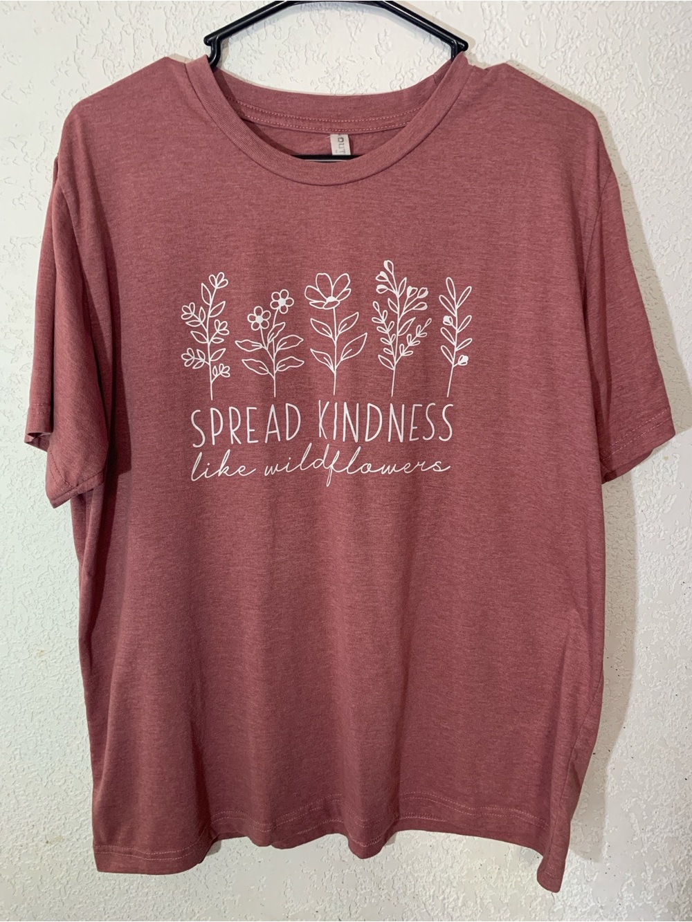 Spread Kindness Floral Graphic Tee - Dusty Rose